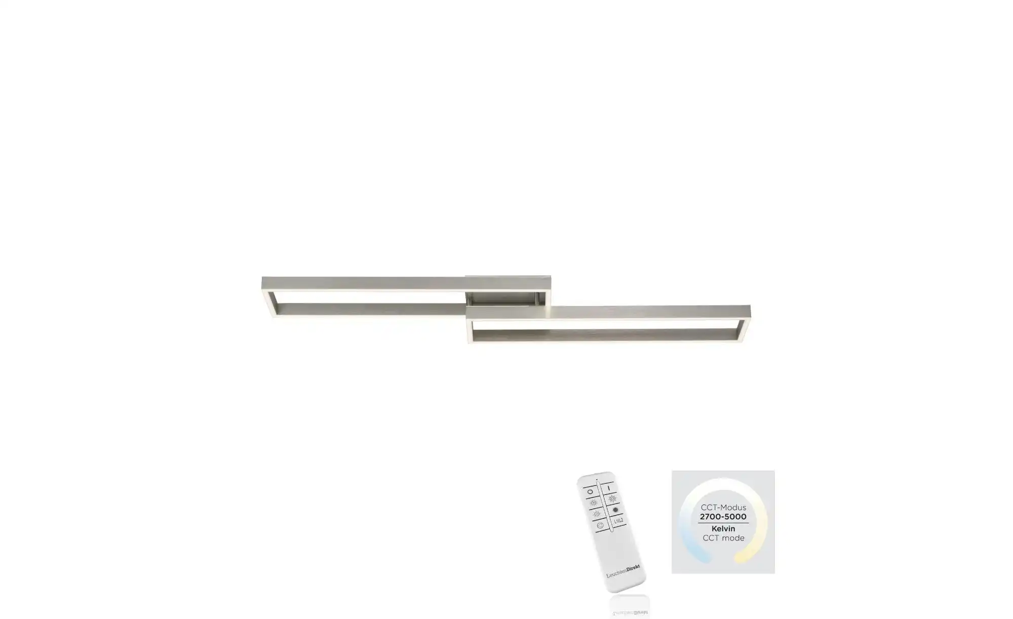 Paul Neuhaus LED-Deckenleuchte, 2-flammig, Nickel-matt