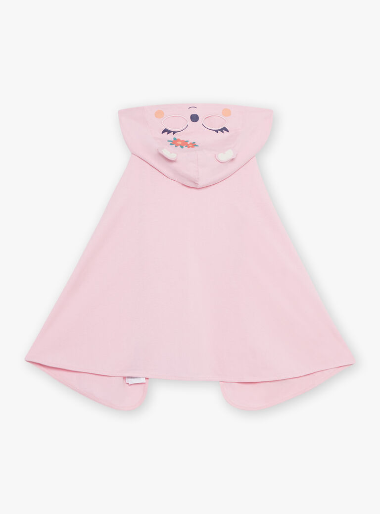 Pyjama deux pièces rose pâle en coton avec cape tête de koala