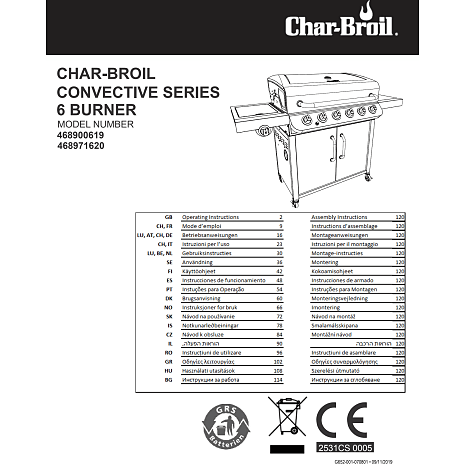 Char-Broil Convective gasgrill 640 gasgrill - sort