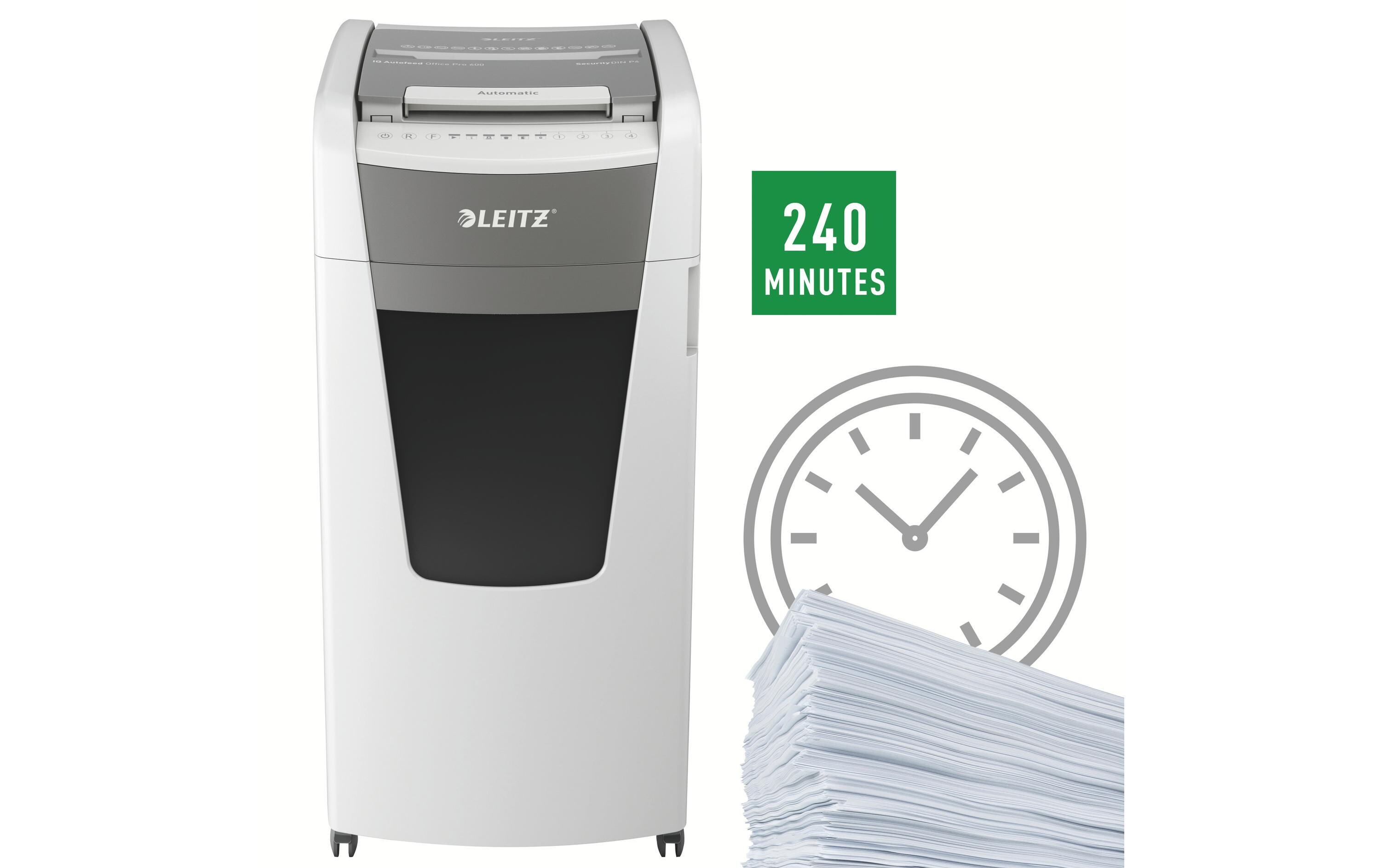 Aktenvernichter IQ Autofeed Office Pro, P-4, 600 Blatt<br>Automatischer Dokumentenvernichter (auto) mit Partikelschnitt für sichere Vernichtung vertraulicher Unterlagen