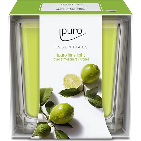 Ipuro duftlys i glas Ø6,5 x H6,5 cm - lime light duft