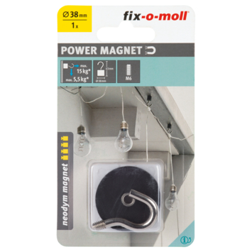 Magneet Haak Neodymium rubber 38x43mm