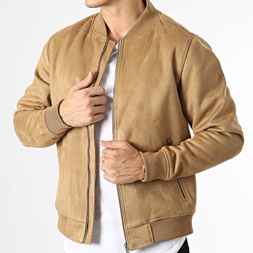 Veste Suédine Zippée Ram Camel