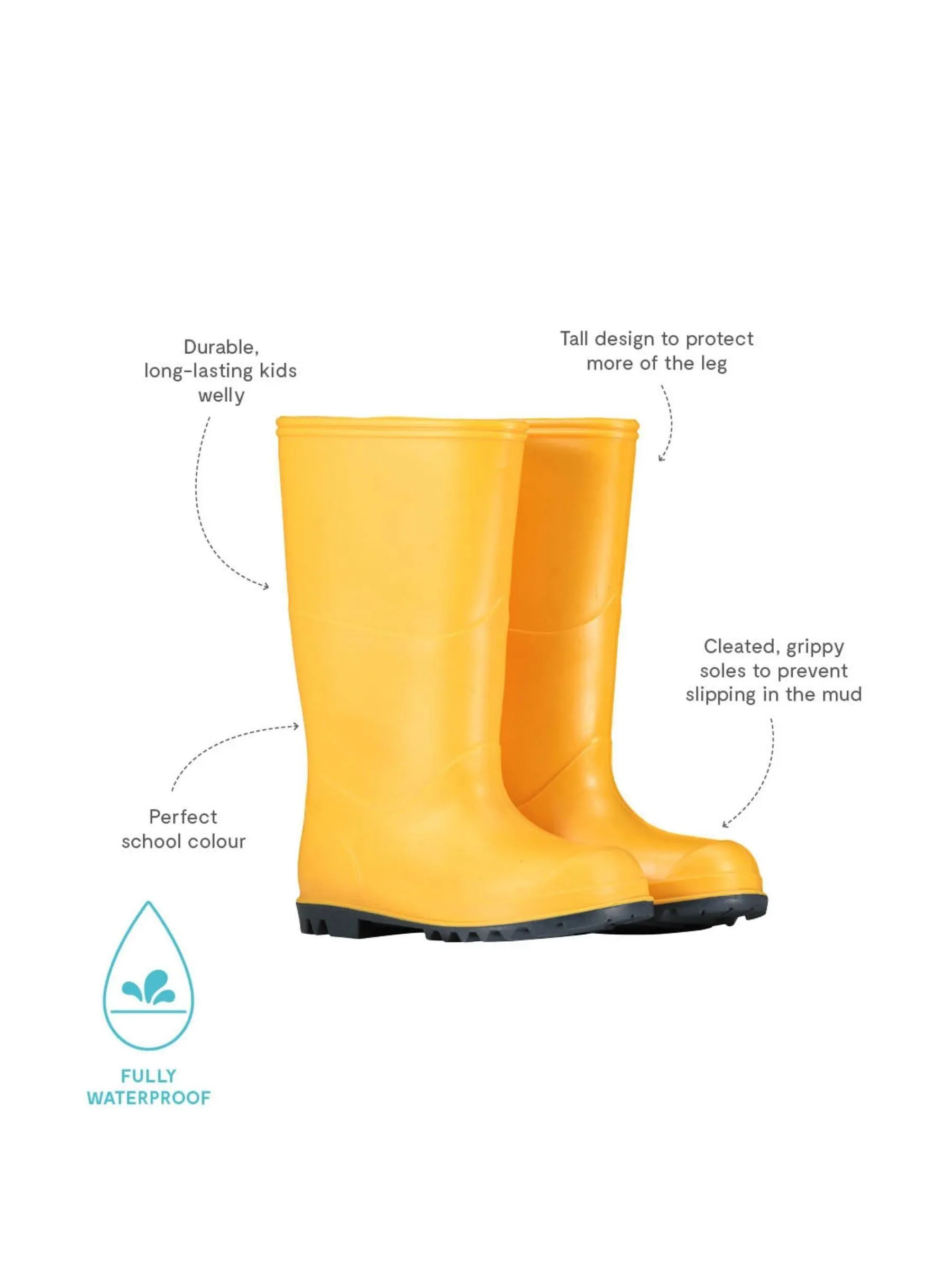 Geel - Muddy Puddles klassieke waterdichte regenlaarzen