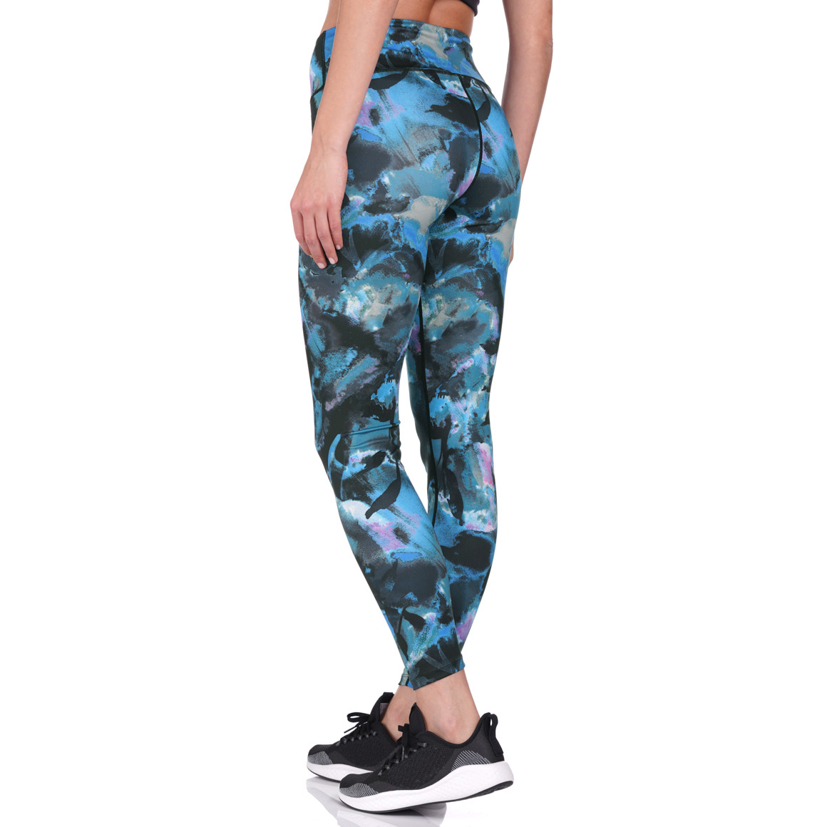 Gina Sports Damen Yoga-Leggings mit Allover-Print schwarz / blau / lila
