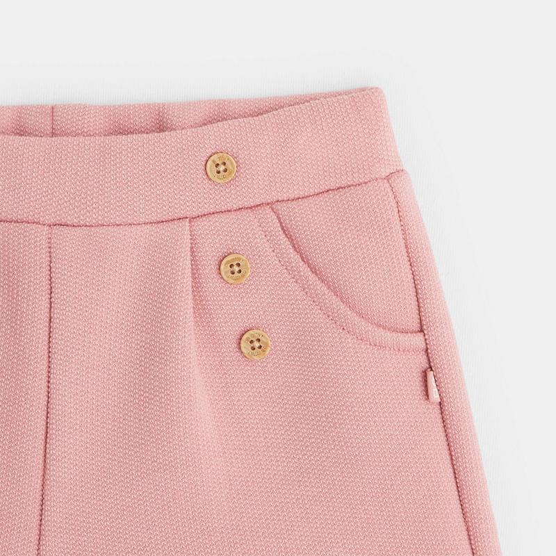 Short maille molleton effet pont rose bébé fille Rose