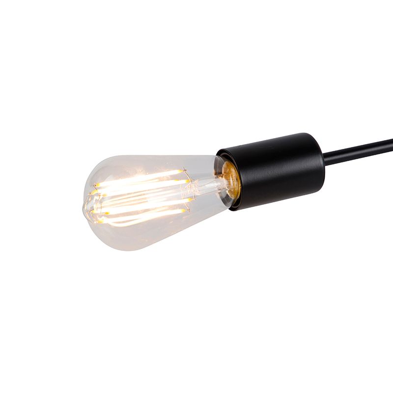 Design plafondlamp zwart 5-lichts - Facile