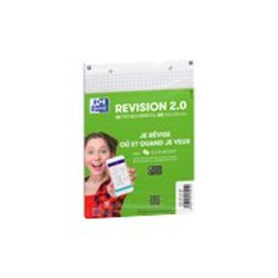 Oxford REVISION 2.0 - Pack de 32 Fiches Bristol Scribzee - A6 - petits carreaux - non perforées - blanc
