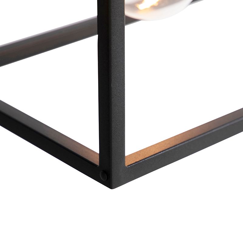 Moderne rechthoekige hanglamp zwart 5-lichts - Cage