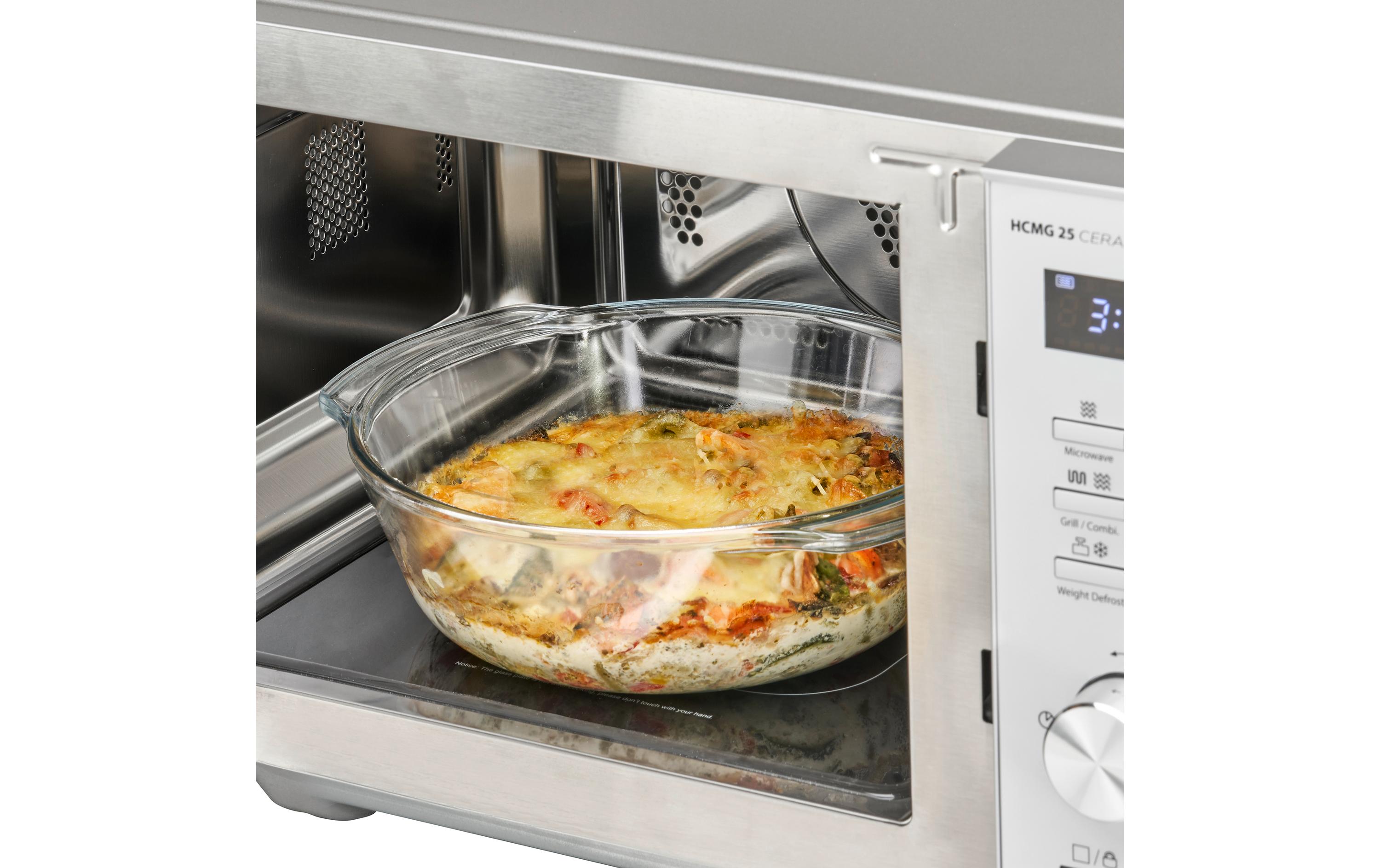 Mikrowelle mit Grill HCMG 25 Ceramic Chef Silber<br>3 in1 Design-Mikrowelle