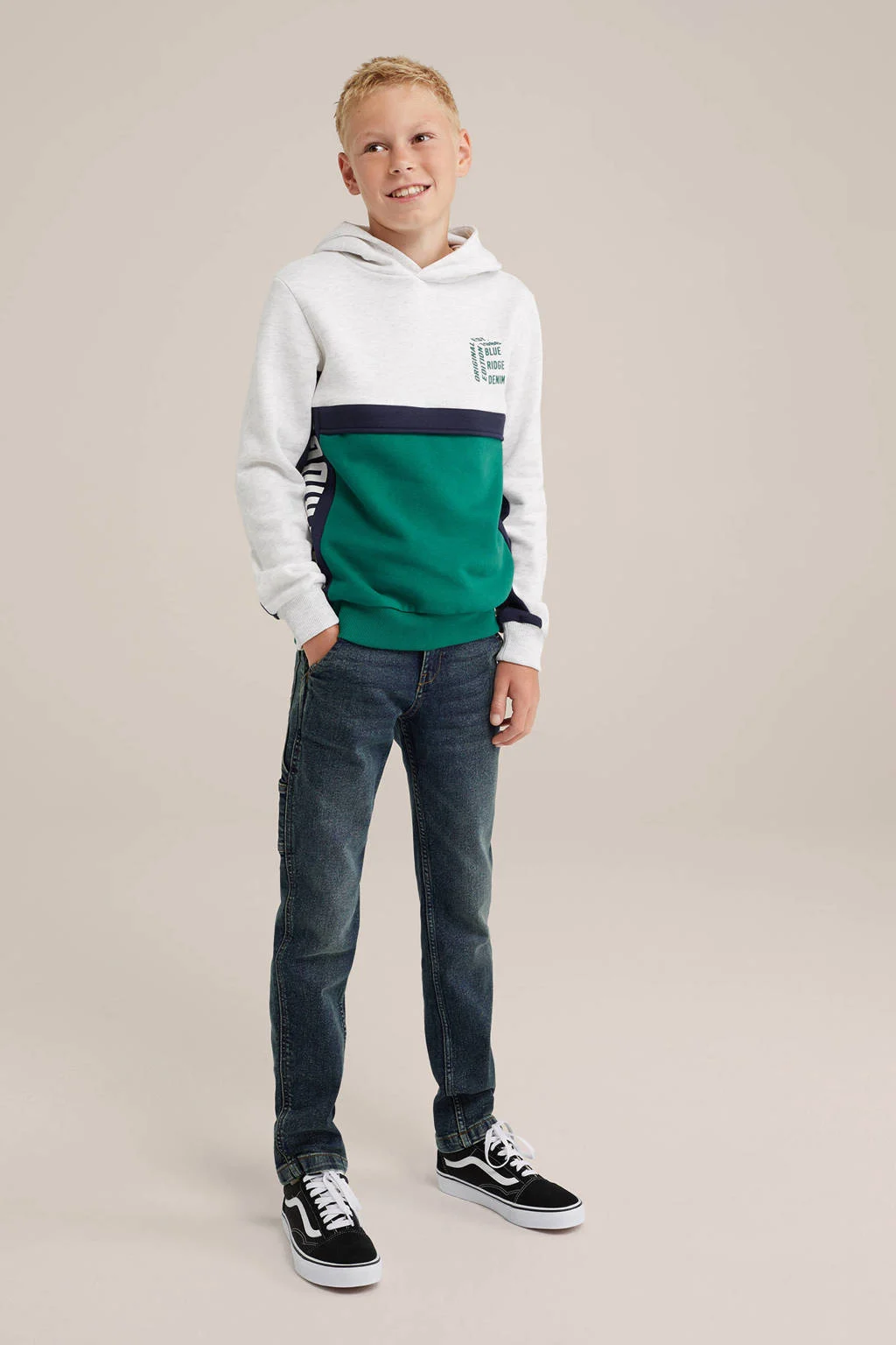 WE Fashion hoodie white melange