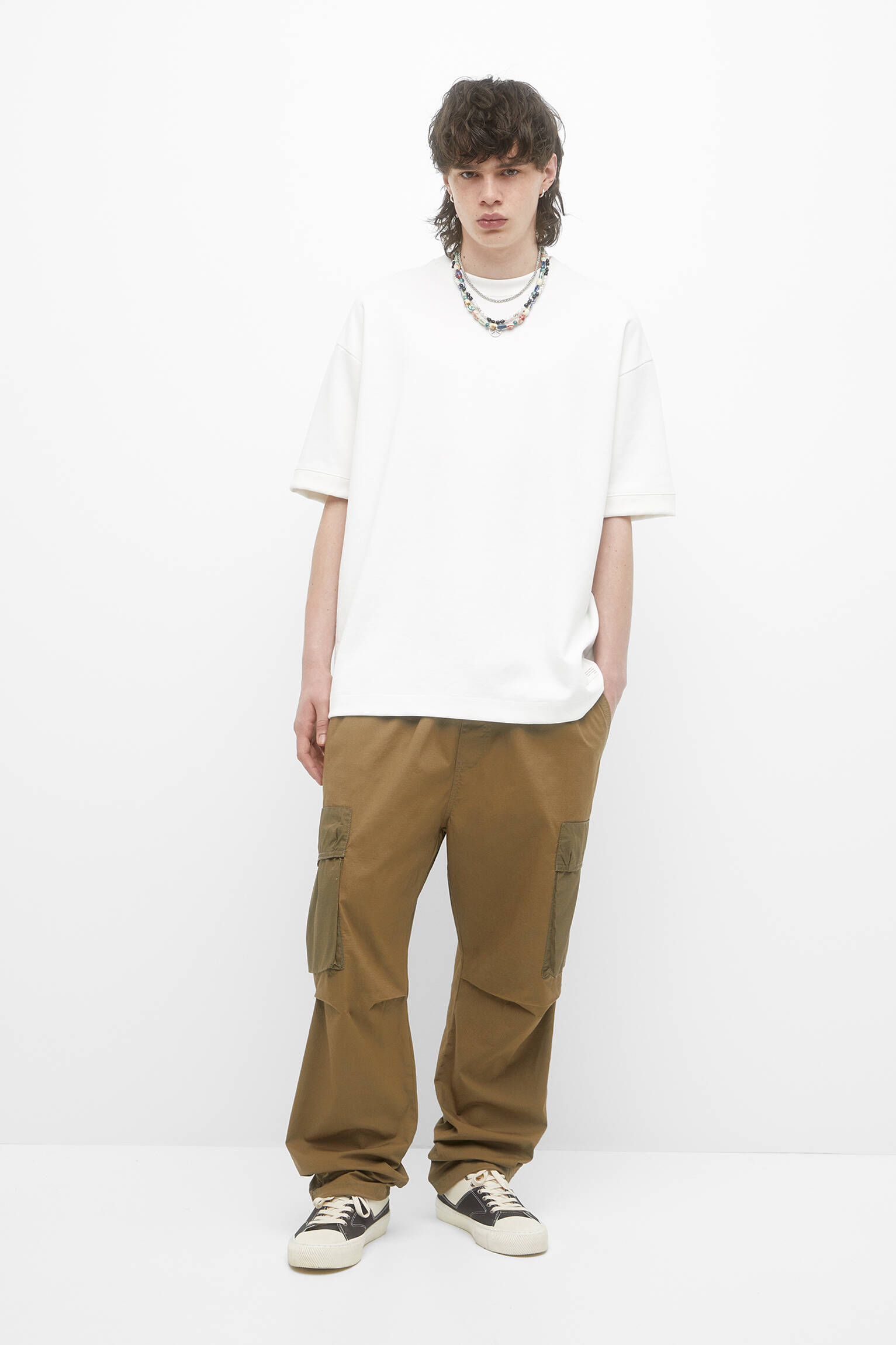 Calça cargo jogger - cáqui