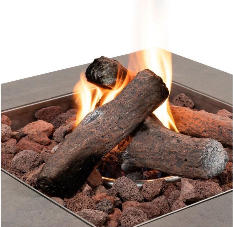 Cosibrixx - Vierkante Vuurtafel - Antraciet - Aluminium - 60 x 60 x 61 cm