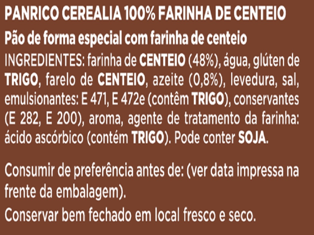 PÃO PANRICO FORMA 100% CENTEIO 400G