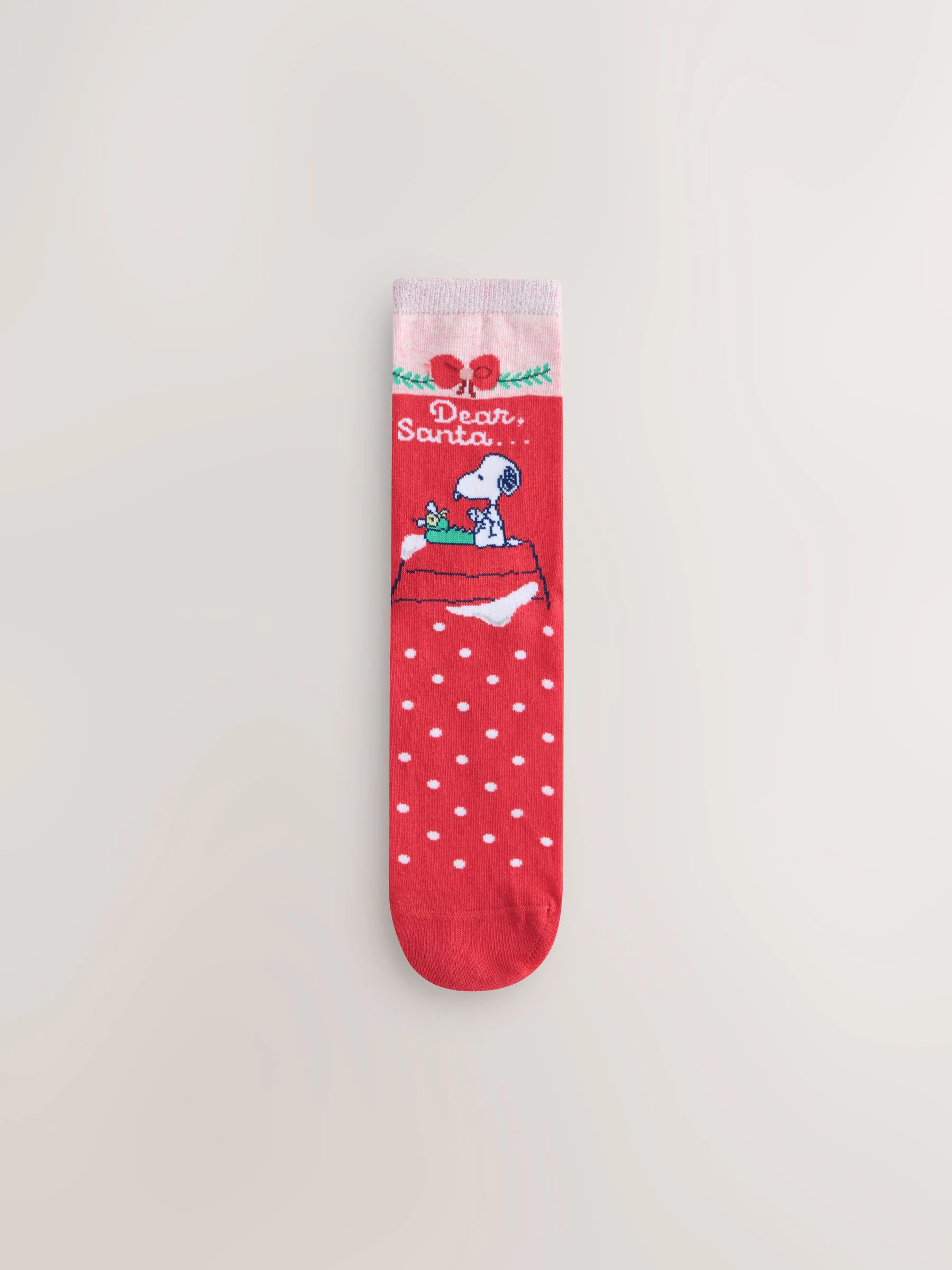 Snoopy License - 4 paar enkelsokken met kerstmotief