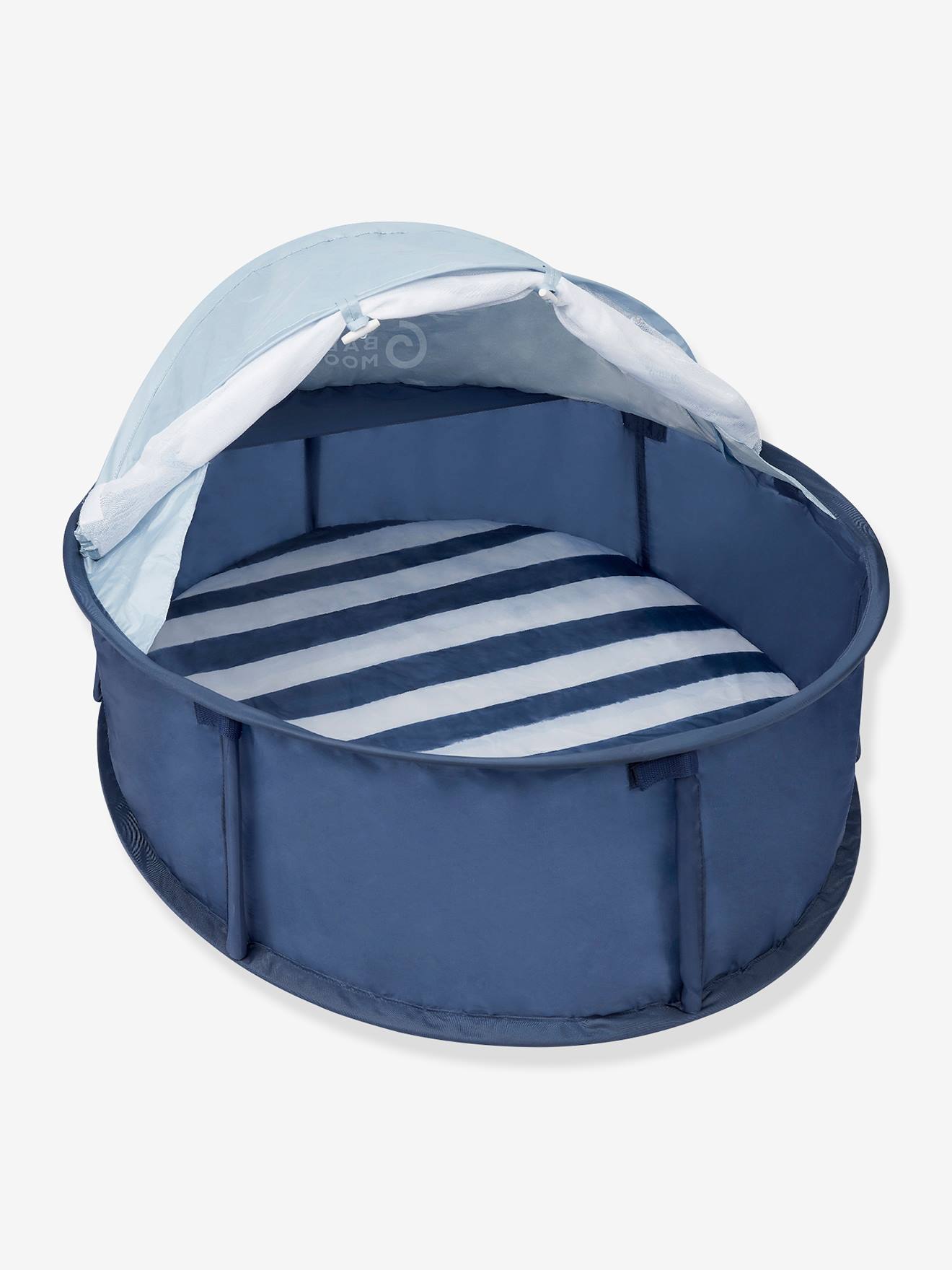 Área de atividades Babyni BABYMOOV com proteção UV, azul médio liso com estampas.