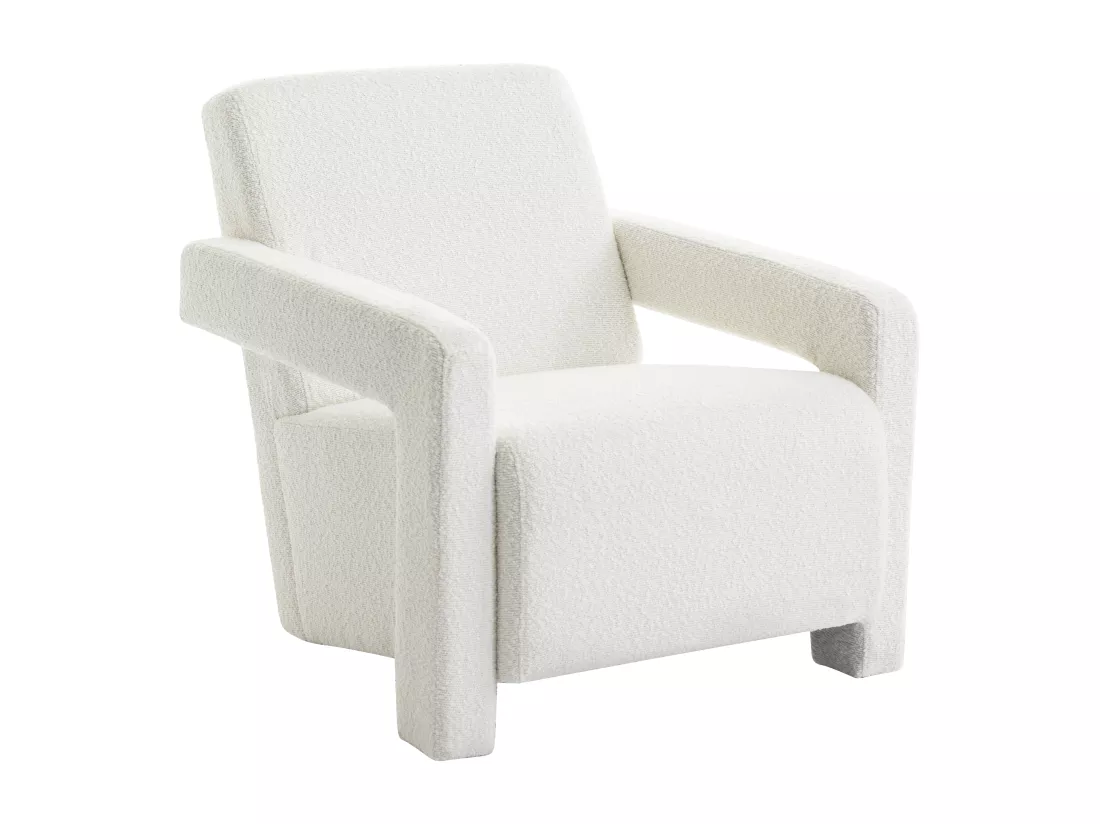 Fauteuil en tissu bouclette blanc ISPARTA