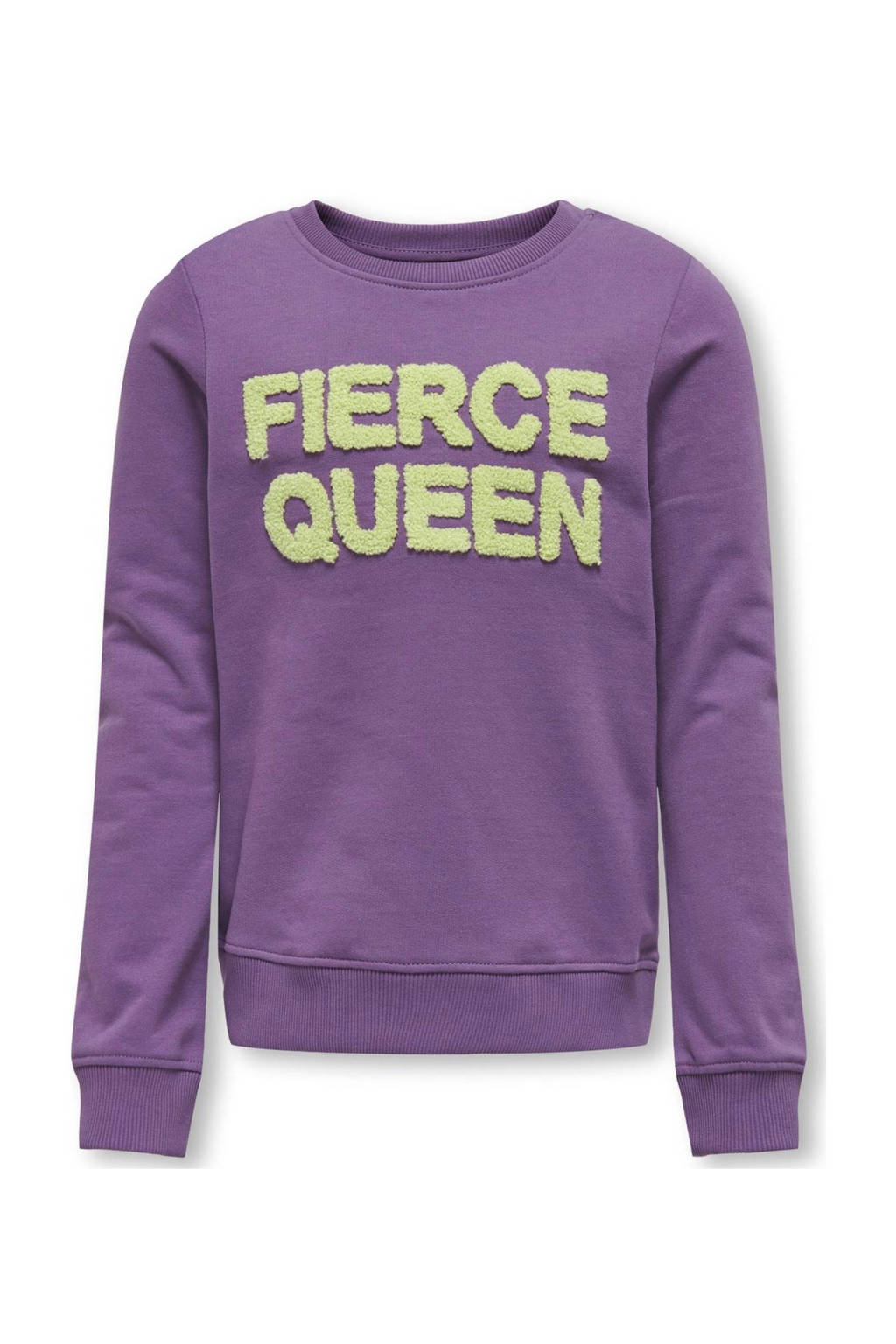 ONLY sweater KOGAMELIE met tekst paars