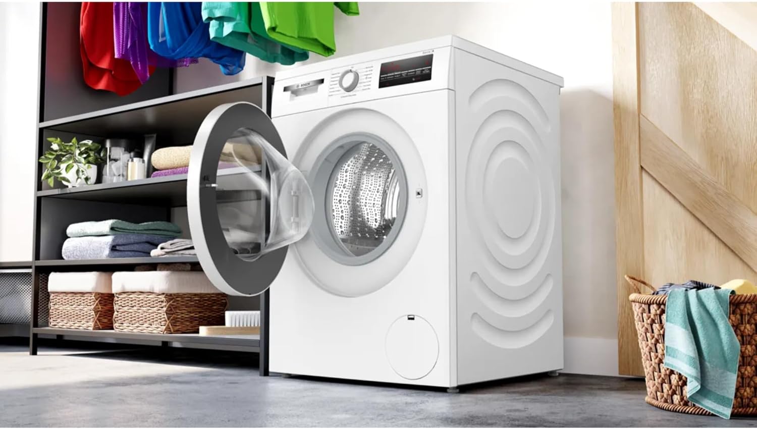 Bosch WUU28T22, Serie 6, Frontlader Waschmaschine, 9 kg, 1400 UpM, Unterbaufähig, SpeedPerfect, Maximale Energie- und Wasserersparnis, Nachlegefunktion, besonders hygienisch, AquaStop