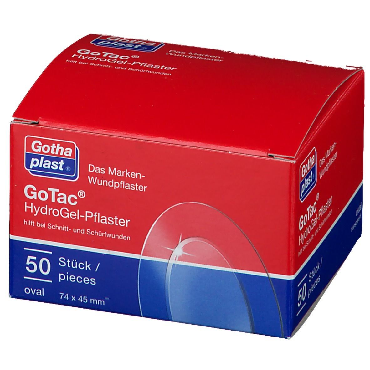 GoTac Hydro Gel-Pflaster oval 7,4 cm x 4,5 cm