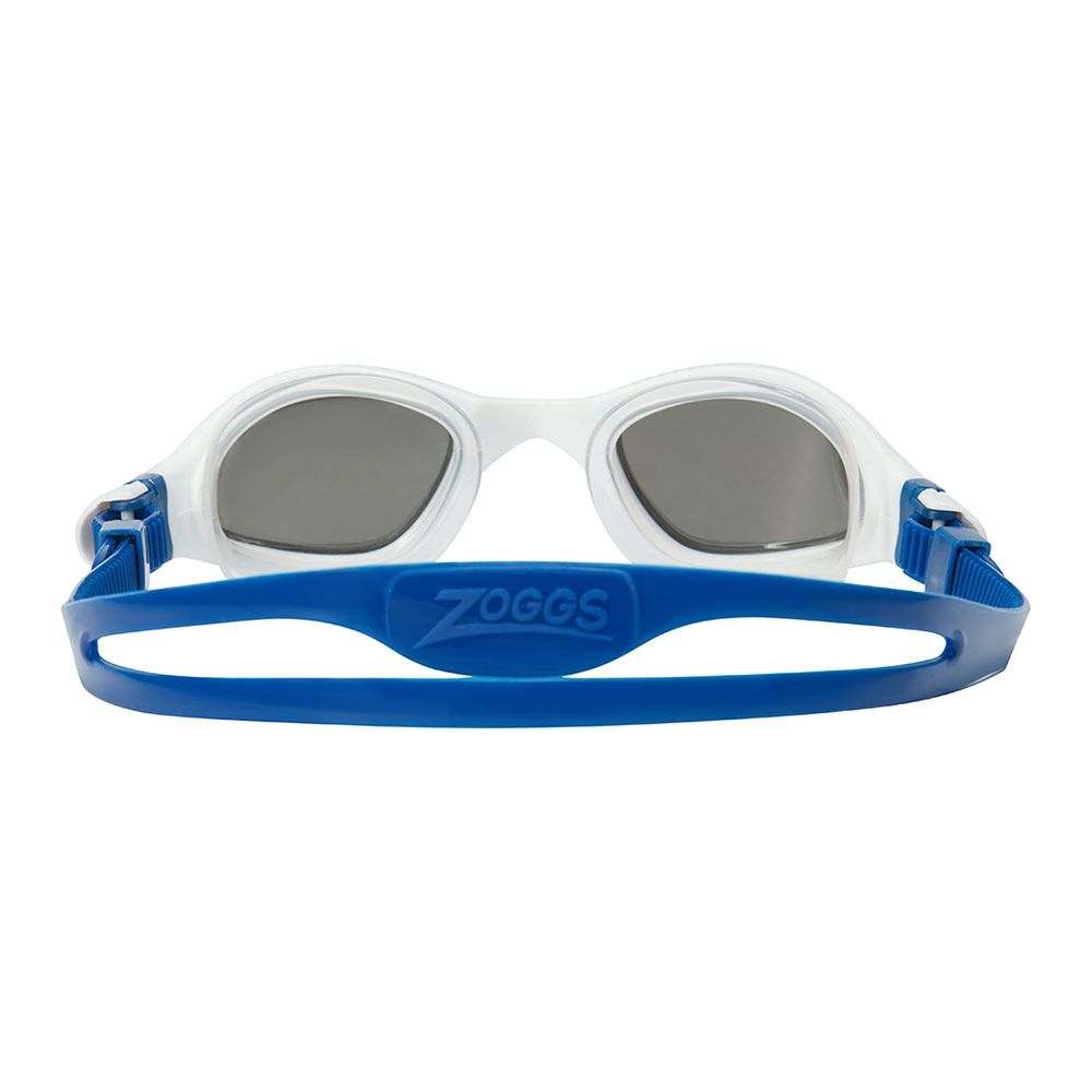 Zoggs TIGER LSR+ LIQUID SKIN RACE MIRROR - Lunettes de natation white blue/mirrored smoke