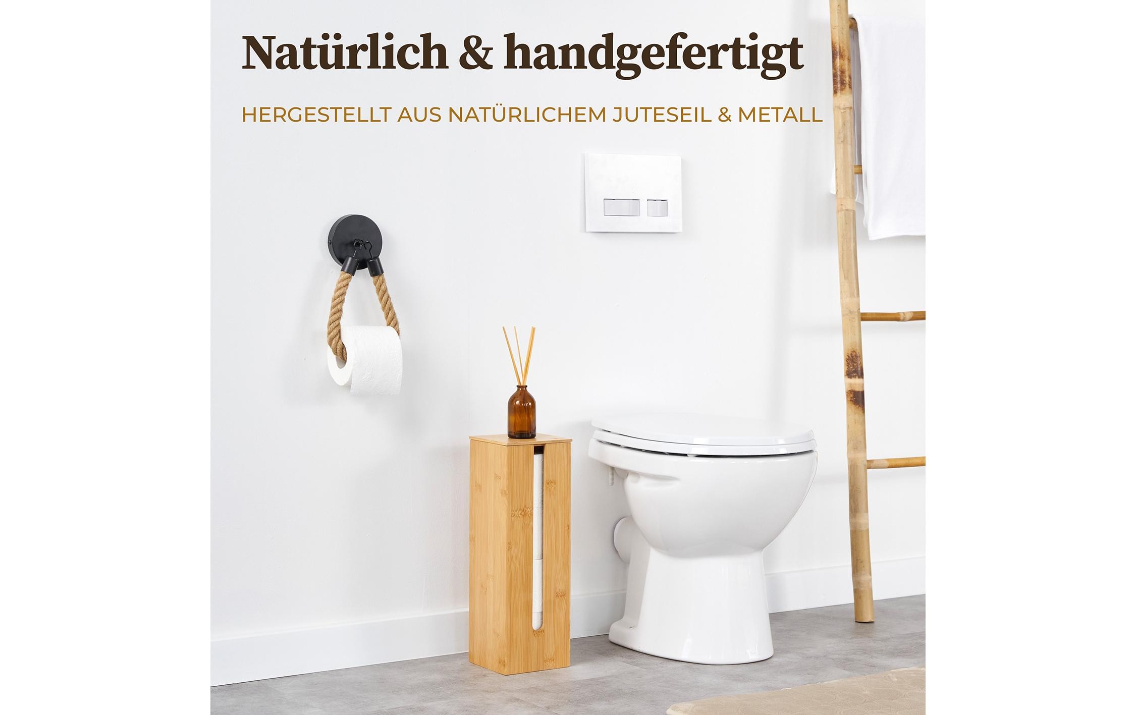 Toilettenpapierhalter Nature/SchwarzSeil-WC Papierhalter