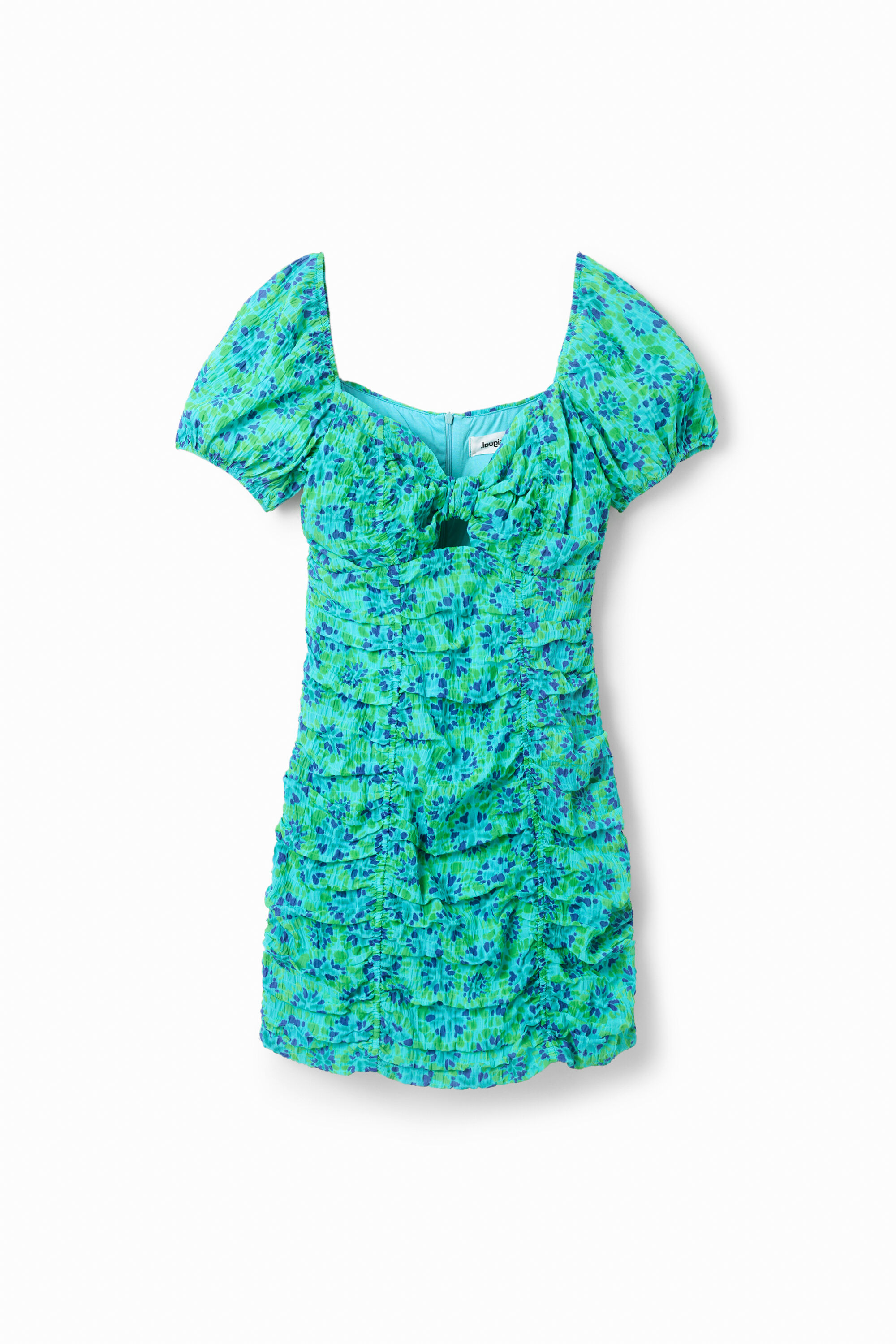 Robe courte froncée nœud
