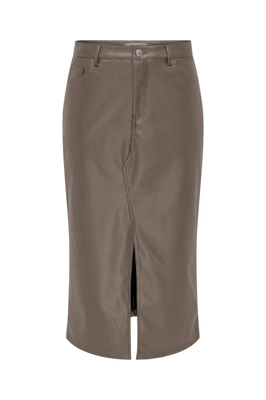 Only Onlkiri Lo Slit Faux Lea Skirt Cc 4579737 walnut