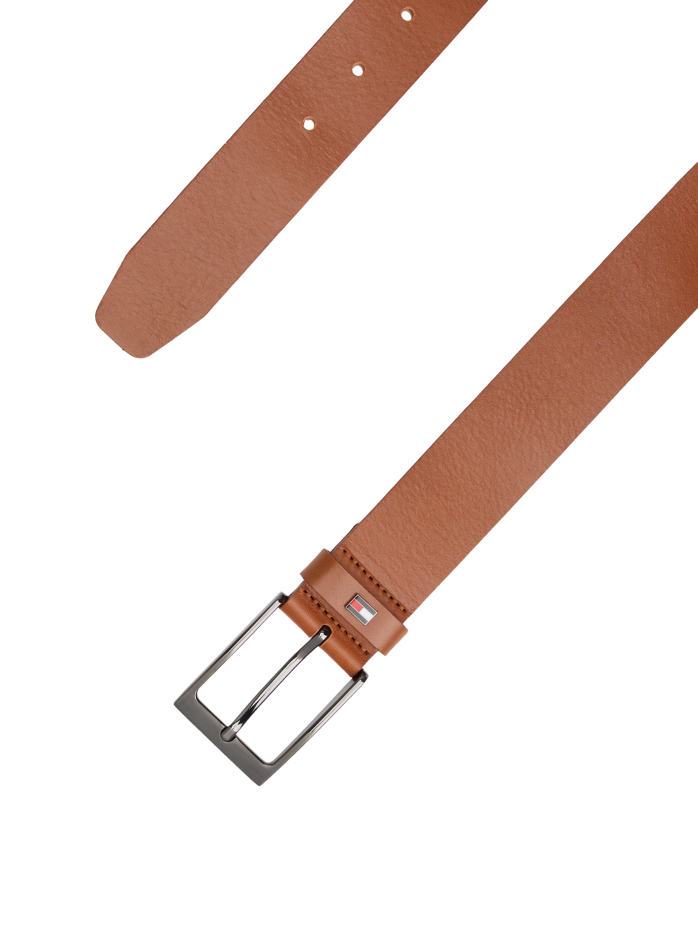 Tommy Hilfiger Ledergürtel »LAYTON 3.5 cm breit«, Metallpatch, Einfachdornschliesse
