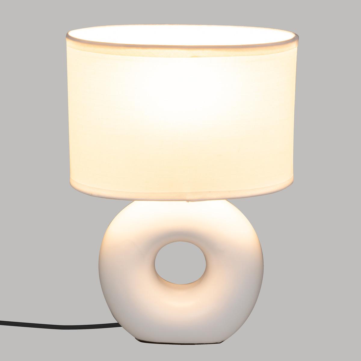 LAMPE RONDE BARU CERAMIQUE BLANC MAT H.25CM