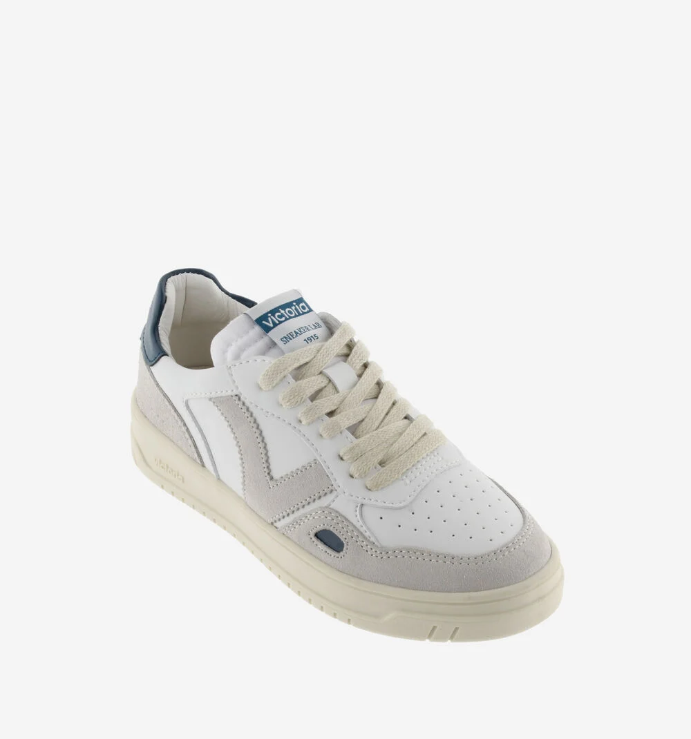 SEUL RÉTRO EFFET CUIR & CUIR FENDU Baskets style rétro hommes et femmes MARINO