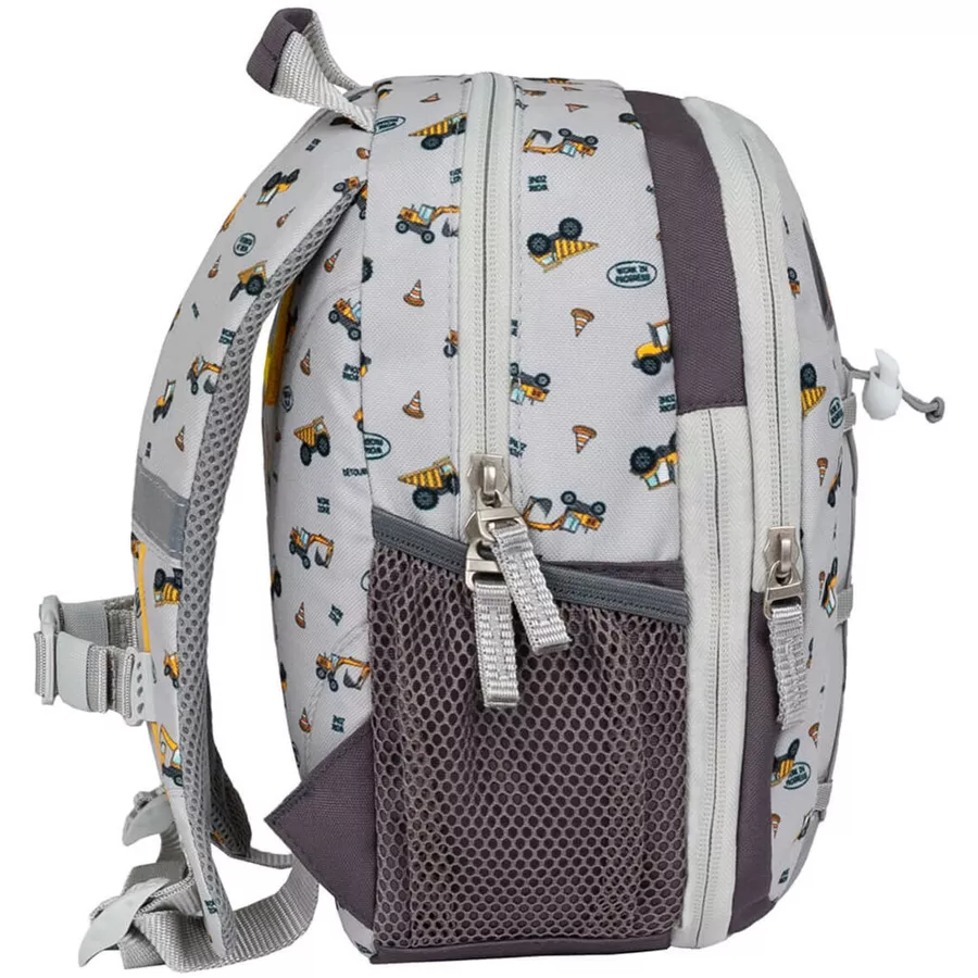 Belmil Kindergartenrucksack Mini Kiddy Kindergartenrucksack für 1-3 Jährige Kinder mit Brustgurt Construction Truck