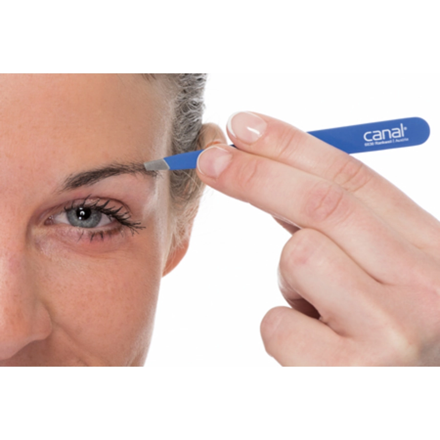 canal® Haarpinzette schräg, dunkelblau, rostfrei 9 cm