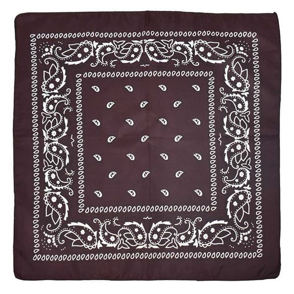 Bandana skjerf sjal snus klut paisley mønster brun