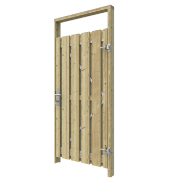 Tuinpoort pakket recht op metalen frame groen