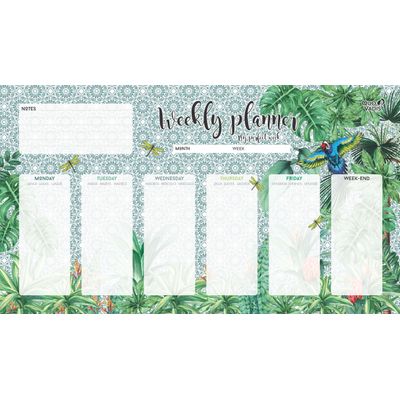 Quo Vadis Jungle Spirit - Sous-main planificateur hebdomadaire - 25 x 43 cm - 55 feuilles