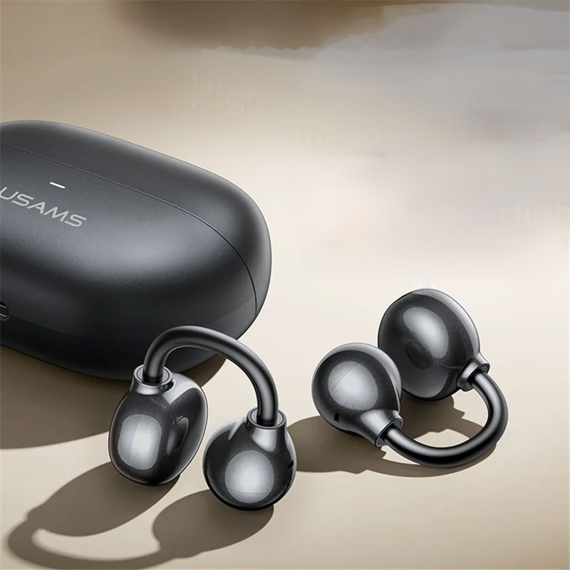 Echo R02 Bluetooth 5.3 TWS Open-Ear Ohrclip Kopfhörer Headset mit Ladecase (300mAh) - Schwarz