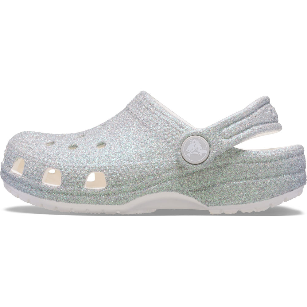 Køb Crocs White Classic Iridescent Glitter Gloc