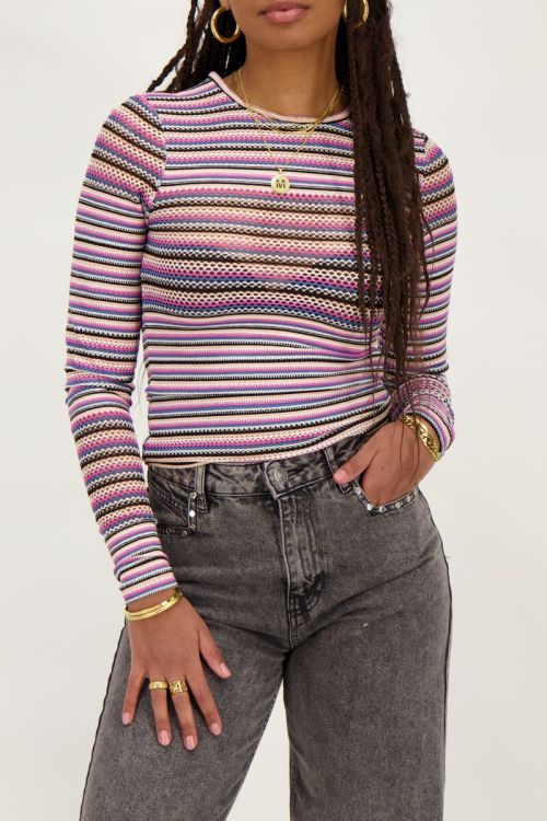 Multikleur gestreepte top