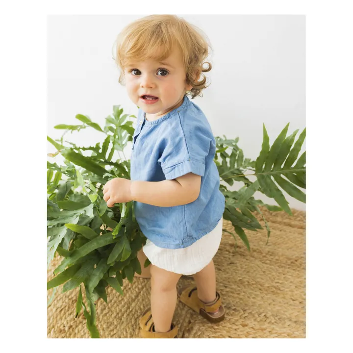 Búho Chemise manches courtes Denim | Bleu jean