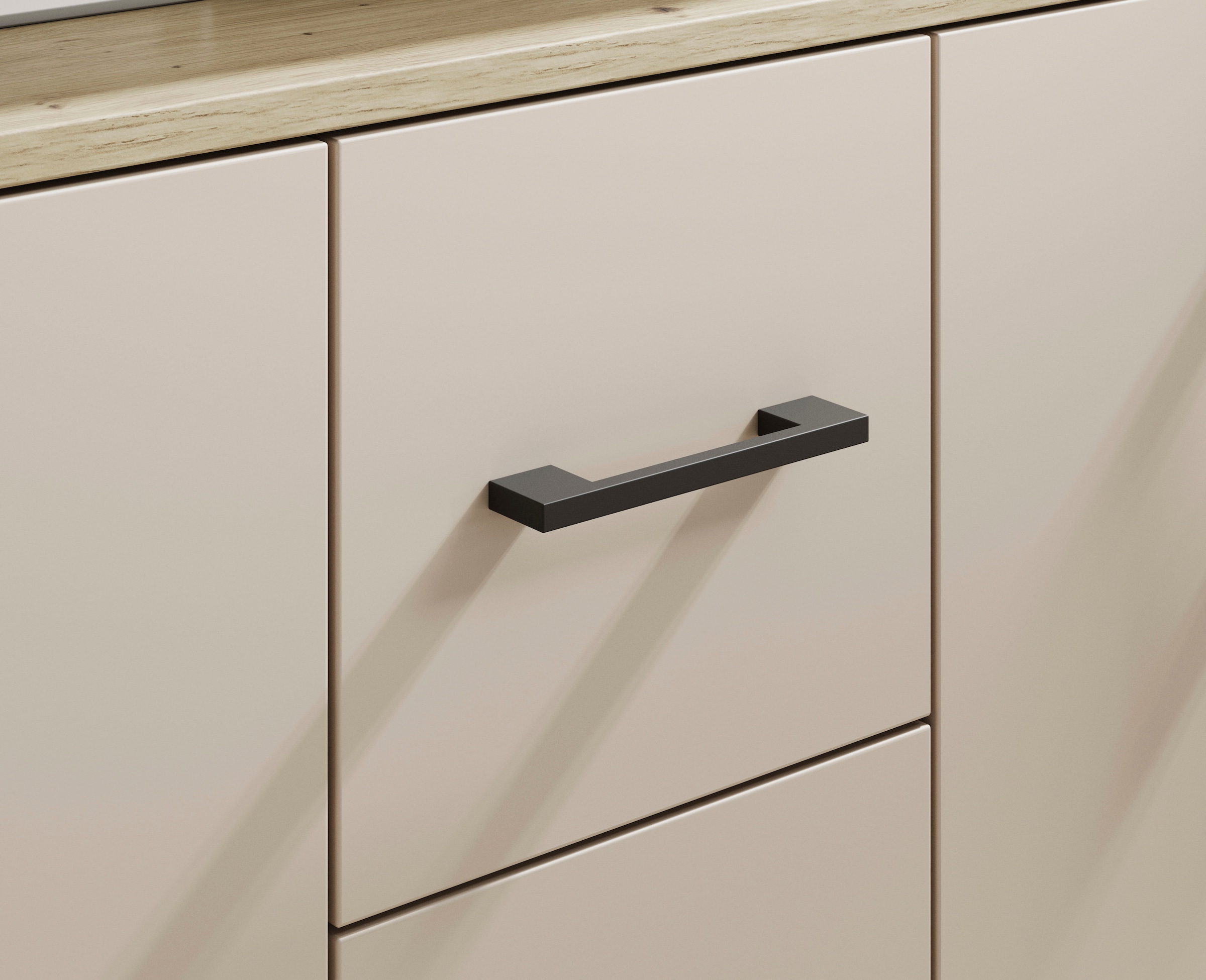 HBZ Sideboard »Drivno Sideboard, B/H/T 139x90x34 cm« 1 Stk. tlg. Breite 139cm, Kugelauszug, Einlegeböden verstellbar,  3 Schubkästen