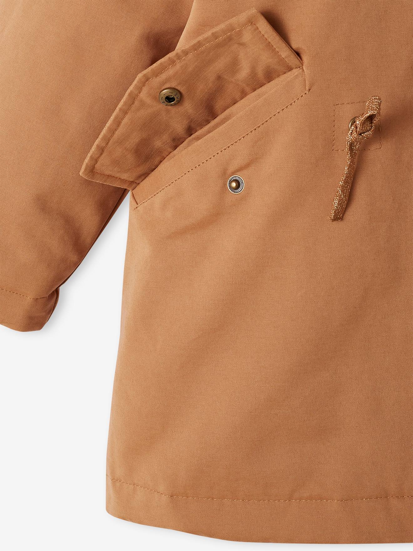 Parka verde com capuz para meninas, jaqueta acolchoada brilhante e forro de sherpa 3 em 1