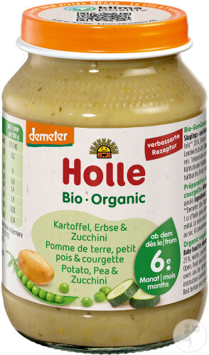 Holle Pommes De Terre Petit Pois Et Courgette Dès 6 Mois Bio Pot 190g