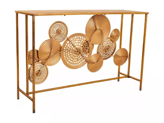 Console d'entrée en métal doré 120x40x80h