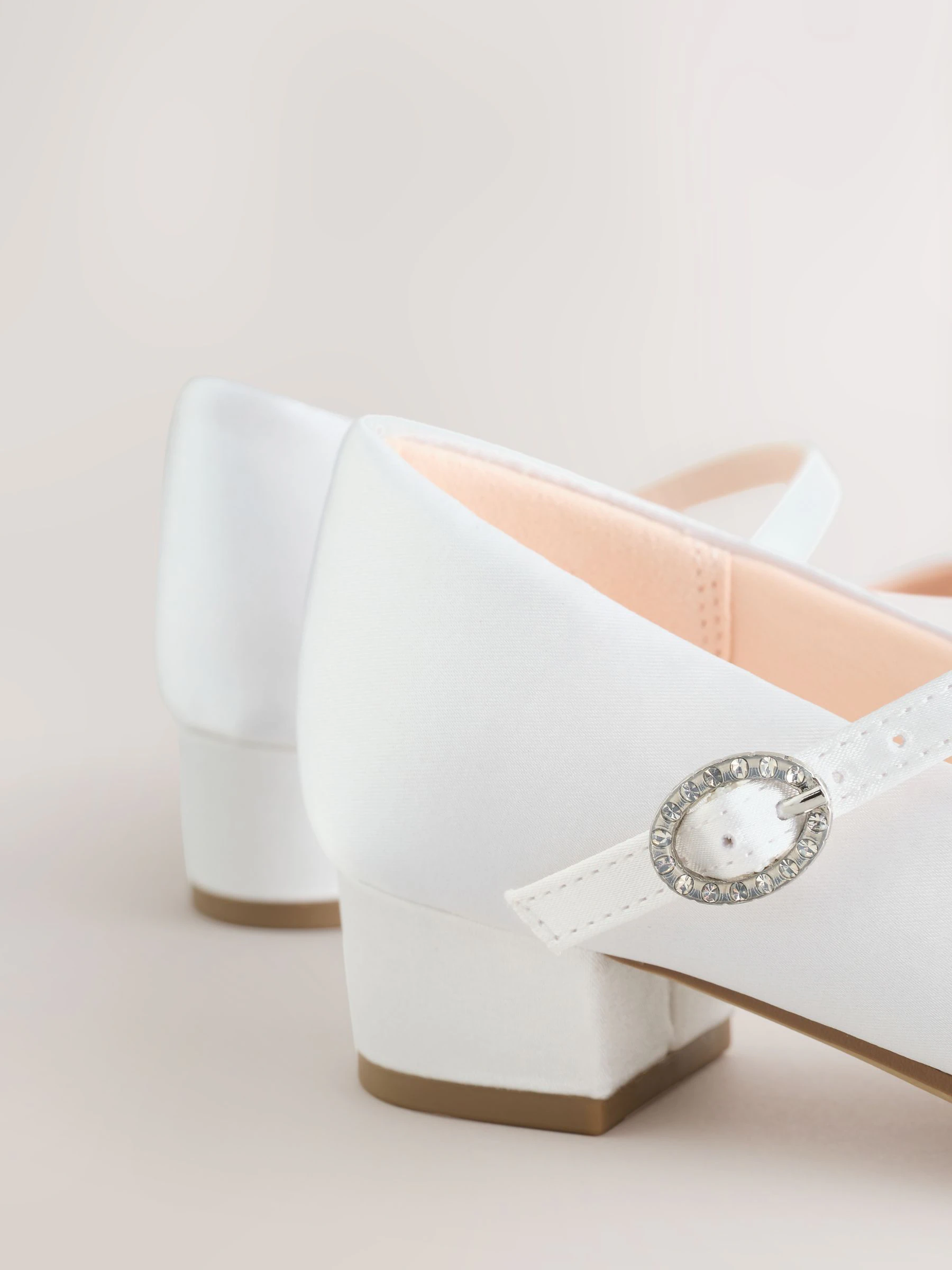 Wit - Stain Resistant Satin Mary Jane Flower Girl Heeled Shoes