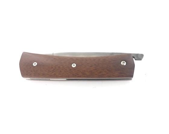 Michel Grini - K-not Piémontais Carbone Manche Titane et Vieux Micarta Couteau de Poche par Michel Grini