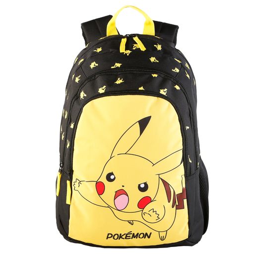 Mochila escolar Pokémon Pikachu para o Ensino Fundamental com Compartimento Duplo