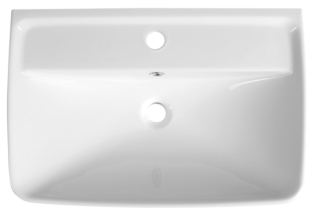 Sapho Duru keramische wastafel 60x40cm met kraangat wit