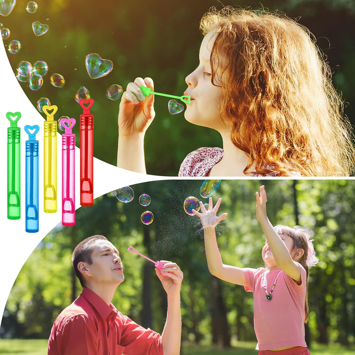 (10er Set) Herzförmige Seifenblasen Tube Party Deko Gastgeschenk Kinder Spielzeug Geburtstag Mitbringsel - Bunt