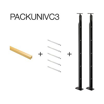 Pack balustre Universo à plat hêtre Kordo 2m